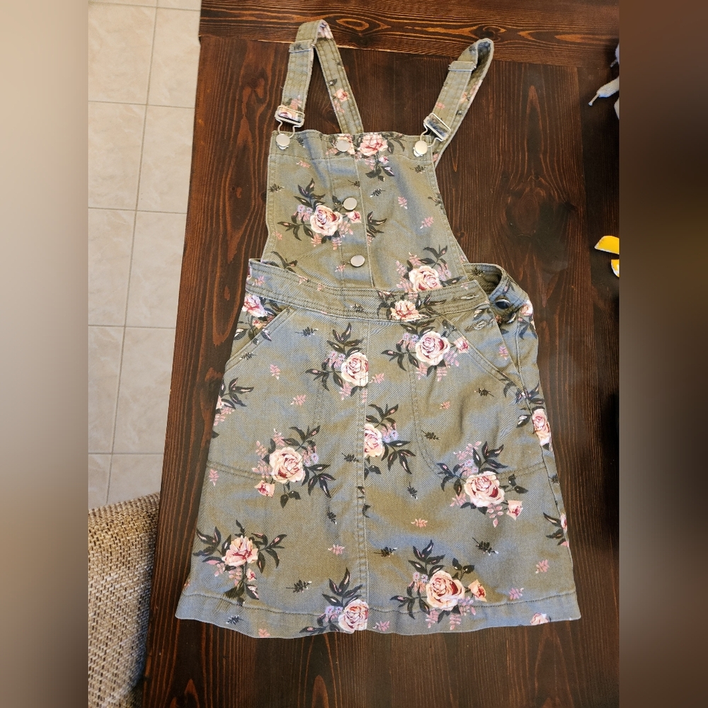 Overall Floral Dress